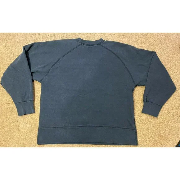 VTG 90s Gap Original Navy Blue Embroidered￼ Spell Out Crewneck Sweatshirt Small - Picture 3 of 6